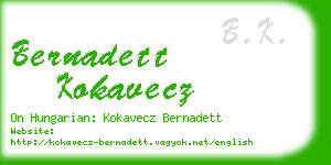 bernadett kokavecz business card